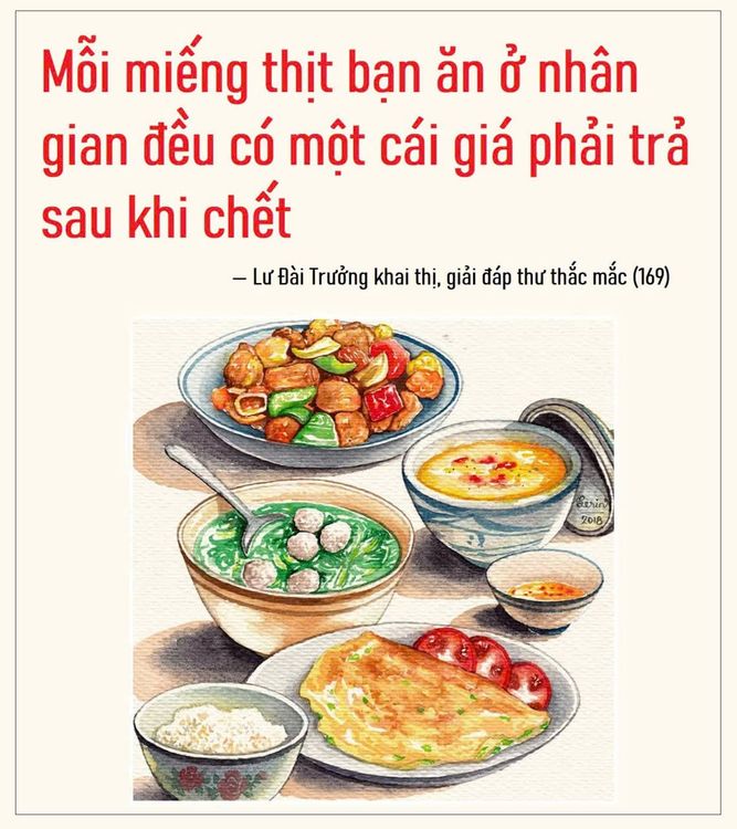 Mỗi miếng thịt bạn ăn ở nhân gian đều có một cái giá phải trả sau khi chết